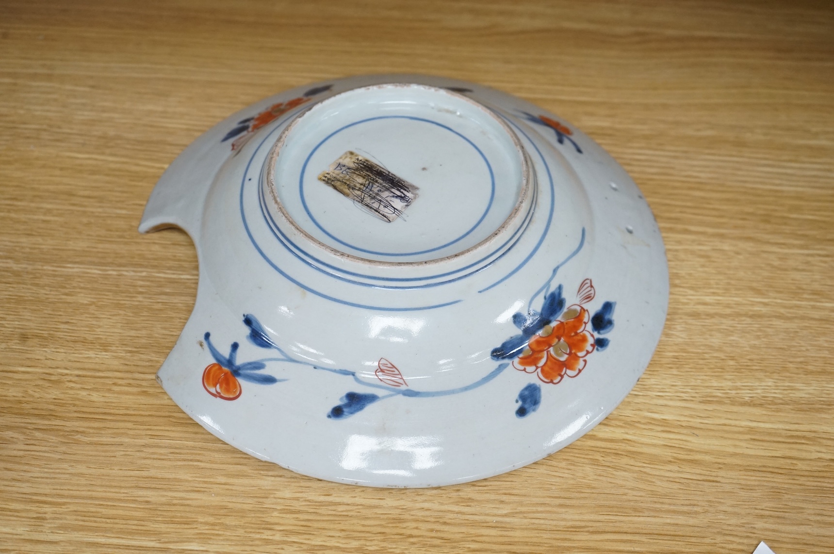 A Japanese Edo Arita barber's bowl, c.1700, 27cm diameter